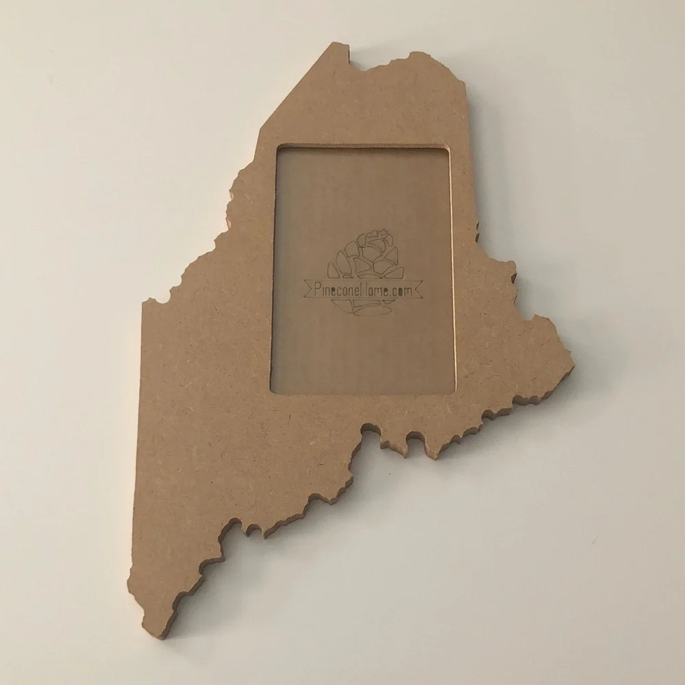 Custom Made Maine State-Shaped Picture Frame